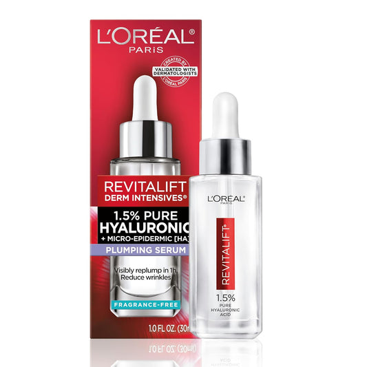 L'Oreal Paris Revitalift  Pure Hyaluronic Acid Face Serum, Hydrate & Reduce Wrinkles Fragrance Free1.0 fl oz