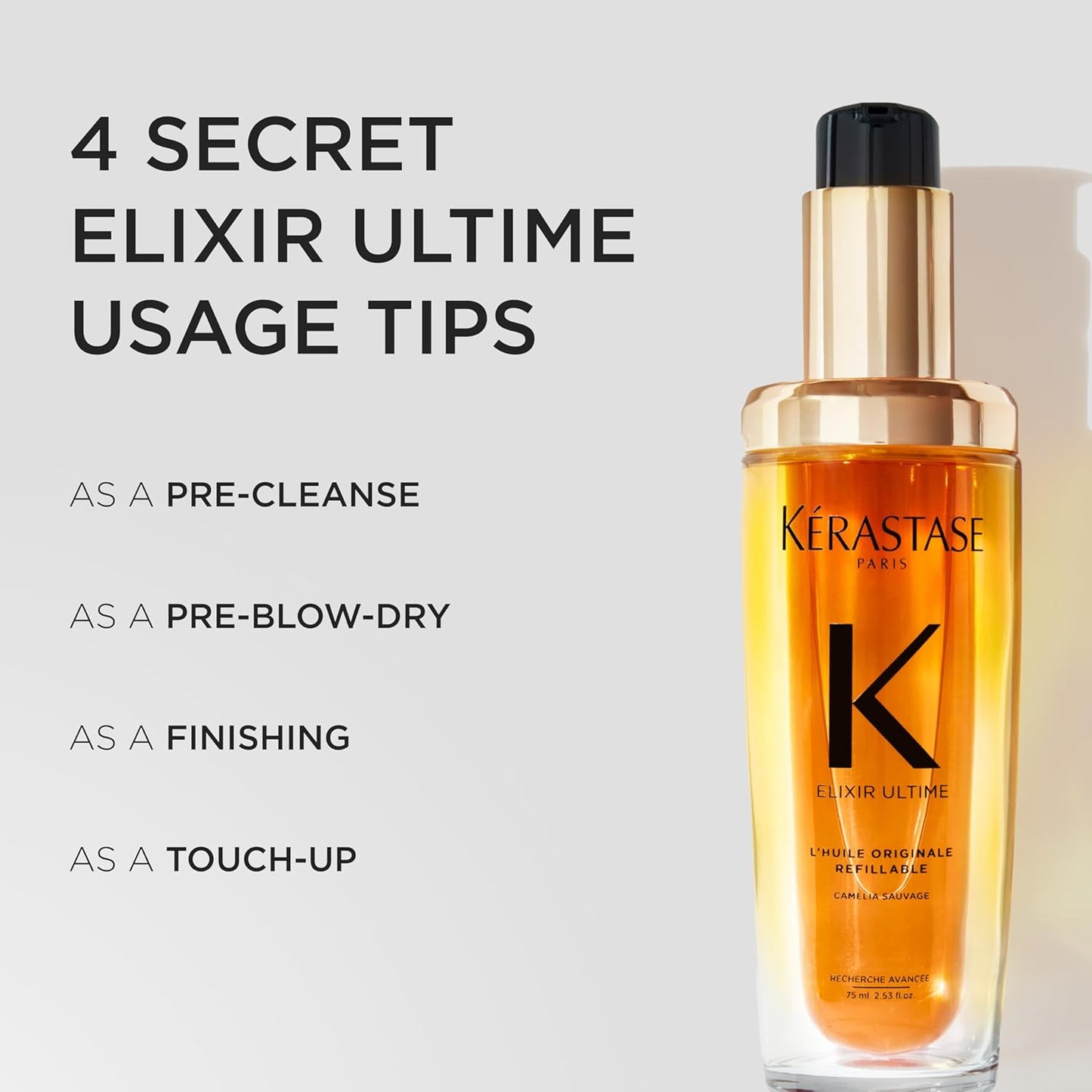 KERASTASE NEW Elixir Ultime Refillable Hair Oil, 2.53 fl oz