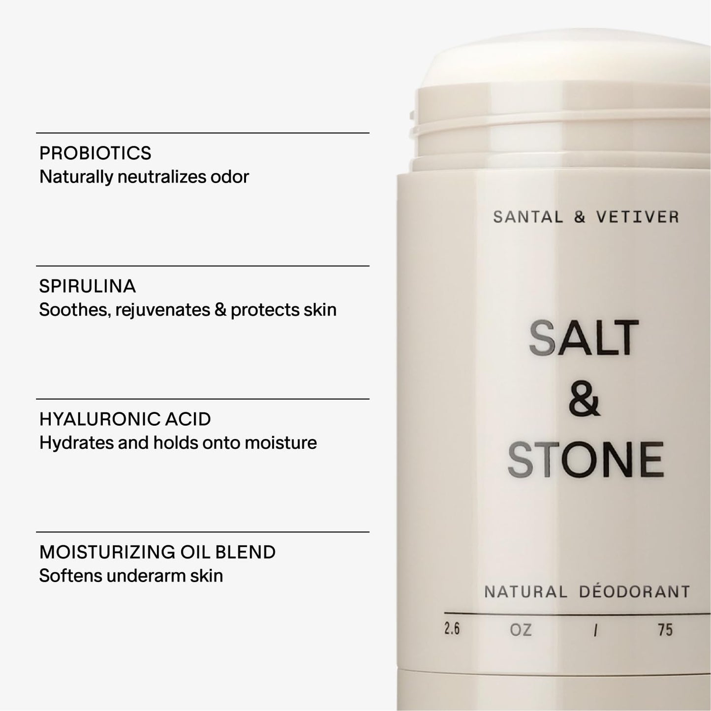 SALT & STONE Natural Deodorant - Santal & Vetiver,